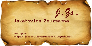 Jakabovits Zsuzsanna névjegykártya